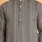 Embroidered Silk Blend Kurta Set For Men ( JOKP P 5119Grey )