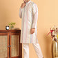 Embroidered Silk Blend Kurta Set For Men ( JOKP P 5119Off-White )