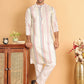 Embroidered Silk Blend Kurta Set For Men ( JOKP P 5119Off-White )