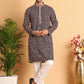Embroidered Viscose Kurta Set For Men ( JOKP P 5120Peach )