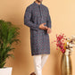 Embroidered Viscose Kurta Set For Men ( JOKP P 5121Multi )