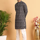 Embroidered Viscose Kurta Set For Men ( JOKP P 5122Black )