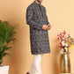 Embroidered Viscose Kurta Set For Men ( JOKP P 5122Black )