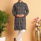 Embroidered Viscose Kurta Set For Men ( JOKP P 5122Black )