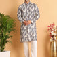 Chikankari Embroidered & Printed Kurta Set ( JOKP P 5123Grey )