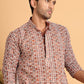 Embroidered & Printed Kurta Set For Men ( JOKP P 5124Brown )