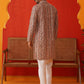 Embroidered & Printed Kurta Set For Men ( JJOKP P 5124Brown )