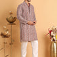 Embroidered & Printed Kurta Set For Men ( JOKP P 5124Brown )