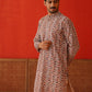 Embroidered & Printed Kurta Set For Men ( JJOKP P 5124Brown )