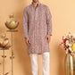 Embroidered & Printed Kurta Set For Men ( JOKP P 5124Brown )