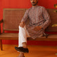 Embroidered & Printed Kurta Set For Men ( JJOKP P 5124Brown )