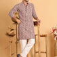 Embroidered & Printed Kurta Set For Men ( JOKP P 5124Brown )