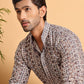 Embroidered & Printed Kurta Set For Men ( JOKP P 5124Coffee )