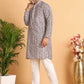 Embroidered & Printed Kurta Set For Men ( JOKP P 5124Coffee )