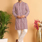Embroidered & Printed Kurta Set For Men ( JOKP P 5124Maroon )
