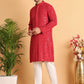Embroidered Sequined Viscose Straight Kurta Pyjama ( JOKP P 5125Maroon )