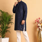 Embroidered Sequined Viscose Straight Kurta Pyjama ( JOKP P 5125Navy )