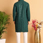 Embroidered Sequined Viscose Straight Kurta Pyjama ( JOKP P 5125Olive ) [FF] [A-9-10]
