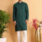 Embroidered Sequined Viscose Straight Kurta Pyjama ( JOKP P 5125Olive ) [FF] [A-9-10]