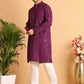 Embroidered Sequined Viscose Straight Kurta Pyjama ( JOKP P 5125Purple )