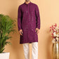Embroidered Sequined Viscose Straight Kurta Pyjama ( JOKP P 5125Purple )