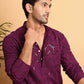 Embroidered Sequined Viscose Straight Kurta Pyjama ( JOKP P 5125Purple )
