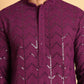 Embroidered Sequined Viscose Straight Kurta Pyjama ( JOKP P 5125Purple )