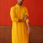 Embroidered Sequined Viscose Straight Kurta Pyjama ( JOKP P 5125Yellow ) [FF] [A-9-10]