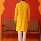 Embroidered Sequined Viscose Straight Kurta Pyjama ( JOKP P 5125Yellow ) [FF] [A-9-10]