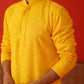 Embroidered Sequined Viscose Straight Kurta Pyjama ( JOKP P 5125Yellow ) [FF] [A-9-10]