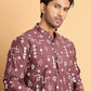 Embroidered Silk Blend Straight Kurta Pyjama ( JOKP P 5126Brown )