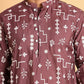 Embroidered Silk Blend Straight Kurta Pyjama ( JOKP P 5126Brown )