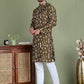 Embroidered Silk Blend Straight Kurta Pyjama ( JOKP 5126Mehndi )