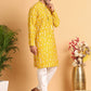 Embroidered Silk Blend Straight Kurta Pyjama ( JOKP P 5126Mustard )