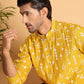 Embroidered Silk Blend Straight Kurta Pyjama ( JOKP P 5126Mustard )
