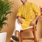 Embroidered Silk Blend Straight Kurta Pyjama ( JOKP P 5126Mustard )