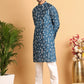 Embroidered Silk Blend Straight Kurta Pyjama ( JOKP P 5126Peacock )