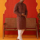 Embroidered Kurta Pyjama Set For Men ( JOKP P 5127Maroon )