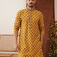 Embroidered Kurta Pyjama Set For Men ( JOKP P 5127Mustard )