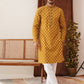 Embroidered Kurta Pyjama Set For Men ( JOKP P 5127Mustard )