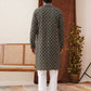 Embroidered Kurta Pyjama Set For Men ( JOKP P 5127Olive )
