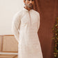 Sequins & Embroidered Kurta Pyjama Set For Men ( JOKP P 5128Beige )