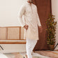 Sequins & Embroidered Kurta Pyjama Set For Men ( JOKP P 5128Beige )