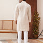 Sequins & Embroidered Kurta Pyjama Set For Men ( JOKP P 5128Beige )