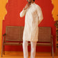 Sequins & Embroidered Kurta Pyjama Set For Men ( JOKP P 5128Cream )