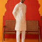Sequins & Embroidered Kurta Pyjama Set For Men ( JOKP P 5128Cream )