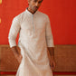 Sequins & Embroidered Kurta Pyjama Set For Men ( JOKP P 5128Grey )