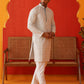 Sequins & Embroidered Kurta Pyjama Set For Men ( JOKP P 5128Grey )