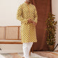 Viscose Embroidered Kurta Pajama Set For Men ( JOKP P 5129Lemon )