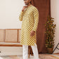 Viscose Embroidered Kurta Pajama Set For Men ( JOKP P 5129Lemon )